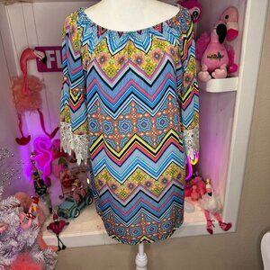 Boho Festival Top L/XL Multicolored Tunic